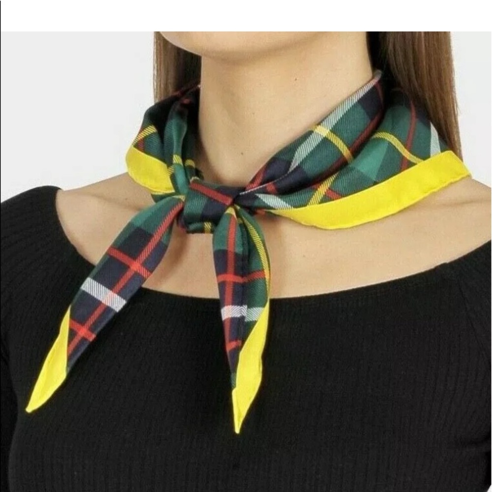 Burberry silk bandana scarf vintage check triangle - Picture 2 of 8